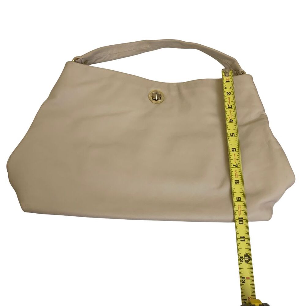 Kate Spade Cream Soft Leather Hobo Shoulder Bag with Twist Lock - Picture 13 of 13